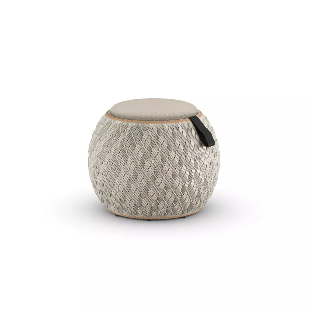 Dedon Dala Hocker in beige und weiß ohne Hintergrund