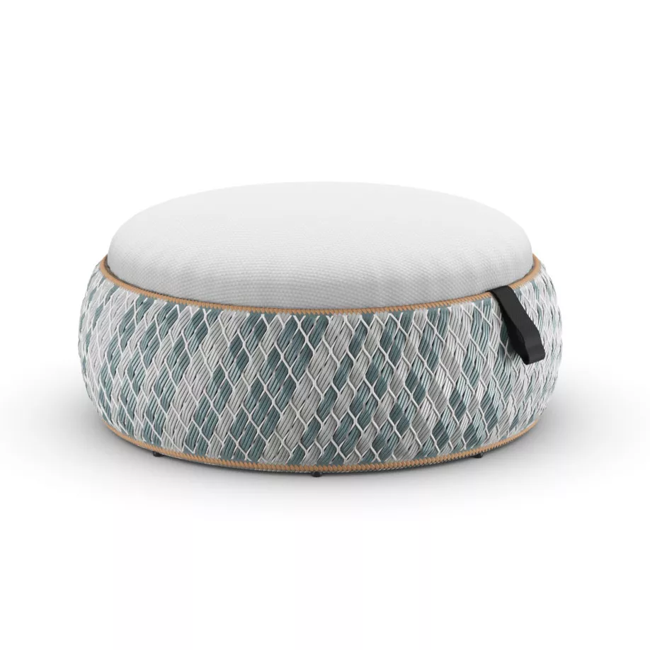 Dedon Dala Hocker in Blau und Weiß ohne Hintergrund