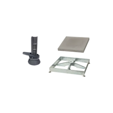 Sockelrahmen M4, 180kg inkl. Platten-Set 12 x Beton & Drehfuss M4 anthrazit