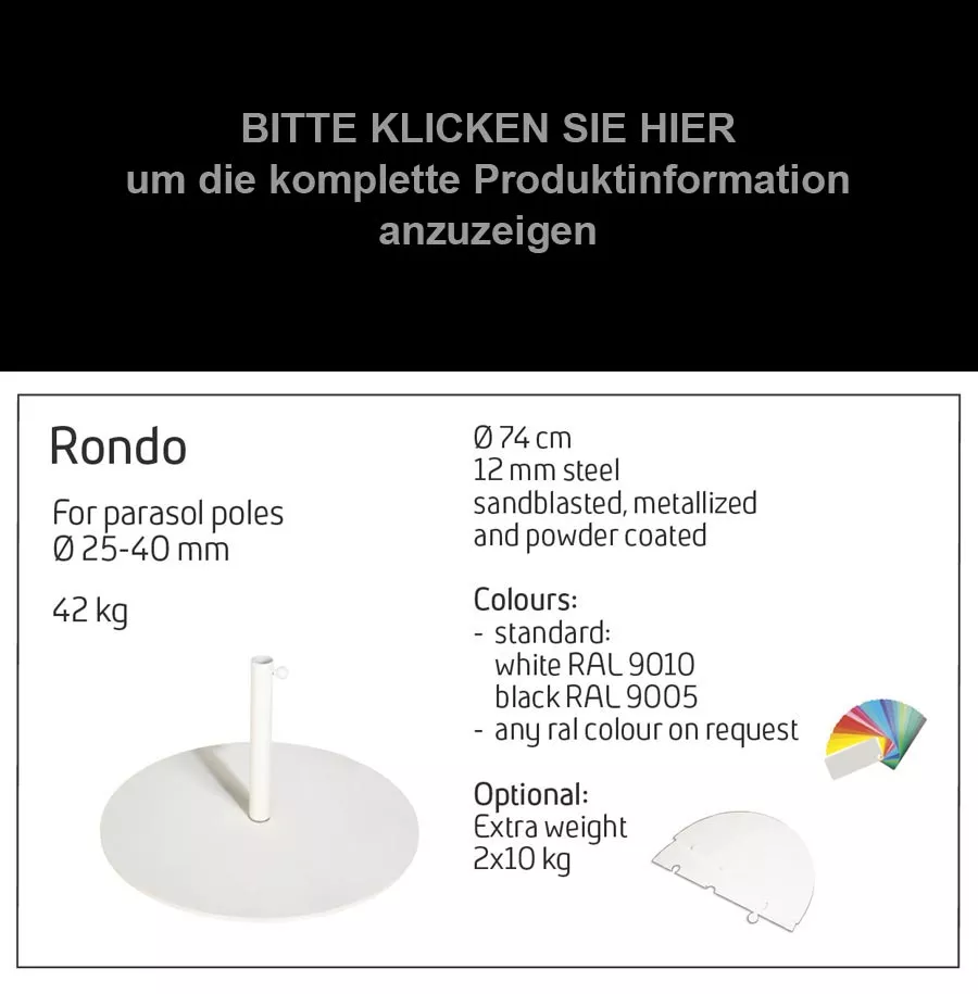 Rondo Sockel / 42 kg RAL 9005