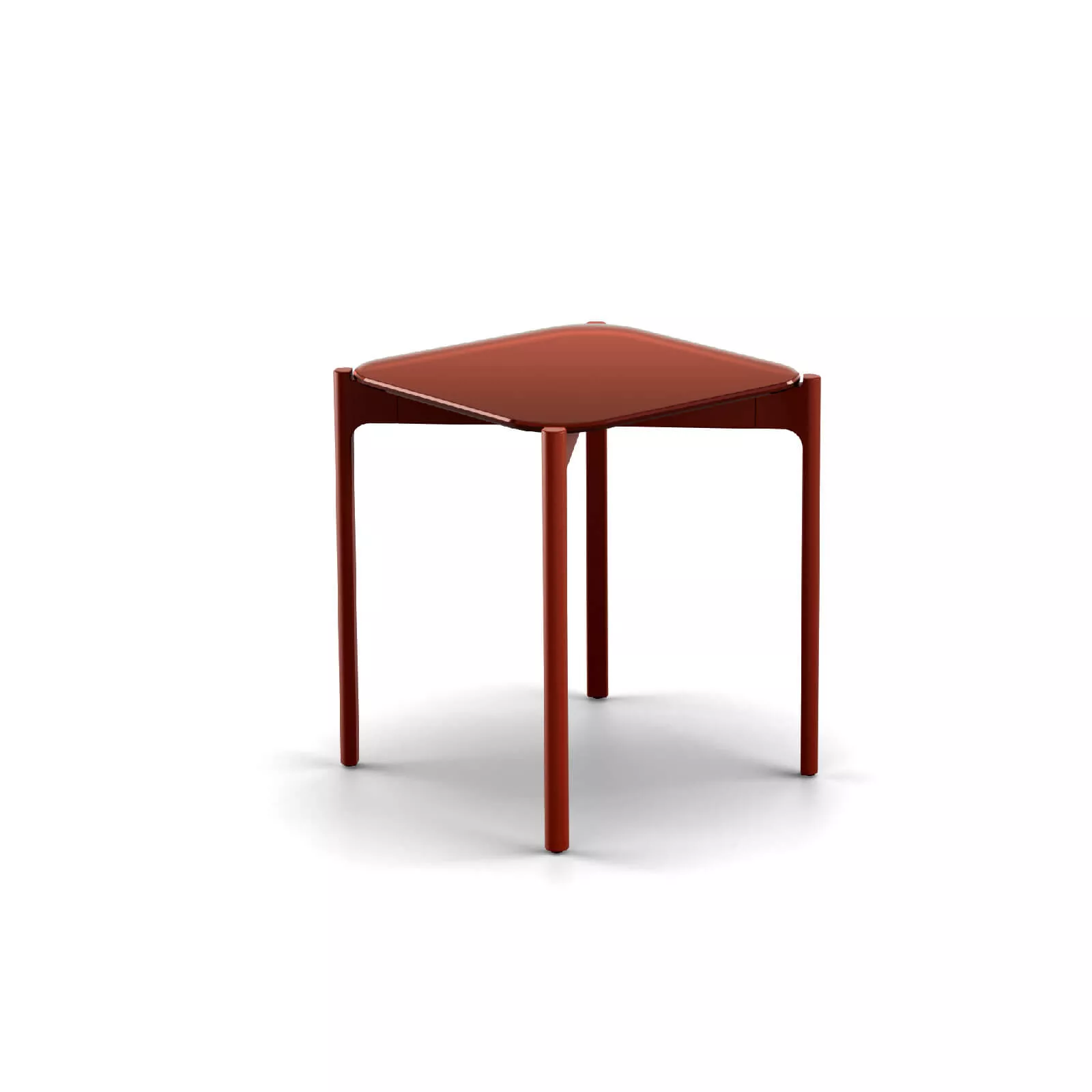 Dedon Izon Beistelltisch 39 x 39 cm in rot ohne Hintergrund