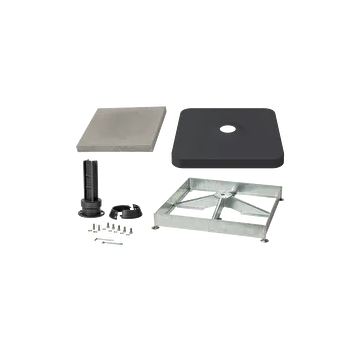 Sockelrahmen M4, 180kg inkl. Platten-Set 12 x Beton & Drehfuss anthrazit & Abde