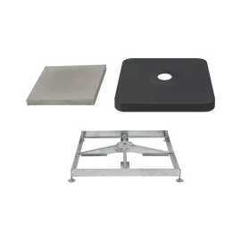 Sockelrahmen M4, 120kg inkl. Platten-Set 8 x Beton & Abdeckung anthrazit