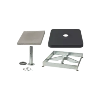 Sockelrahmen M4, 180kg inkl. Standrohr M4, P+ feuerverzinkt & Platten-Set 12 x