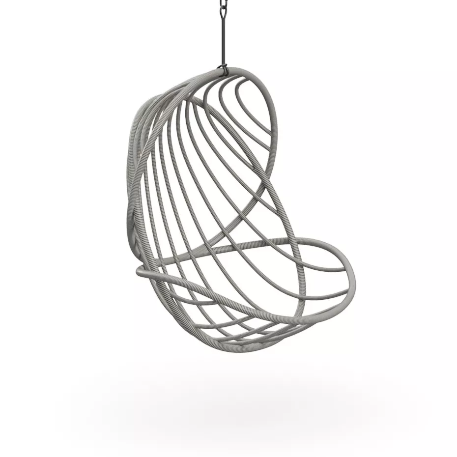 Dedon Kida Hängesessel in Grau freigestellt ohne Hintergrund