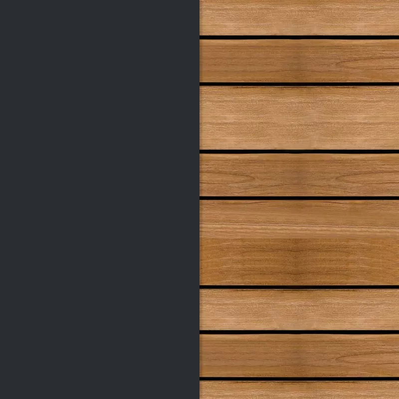Anthrazit / Teakholz belattet