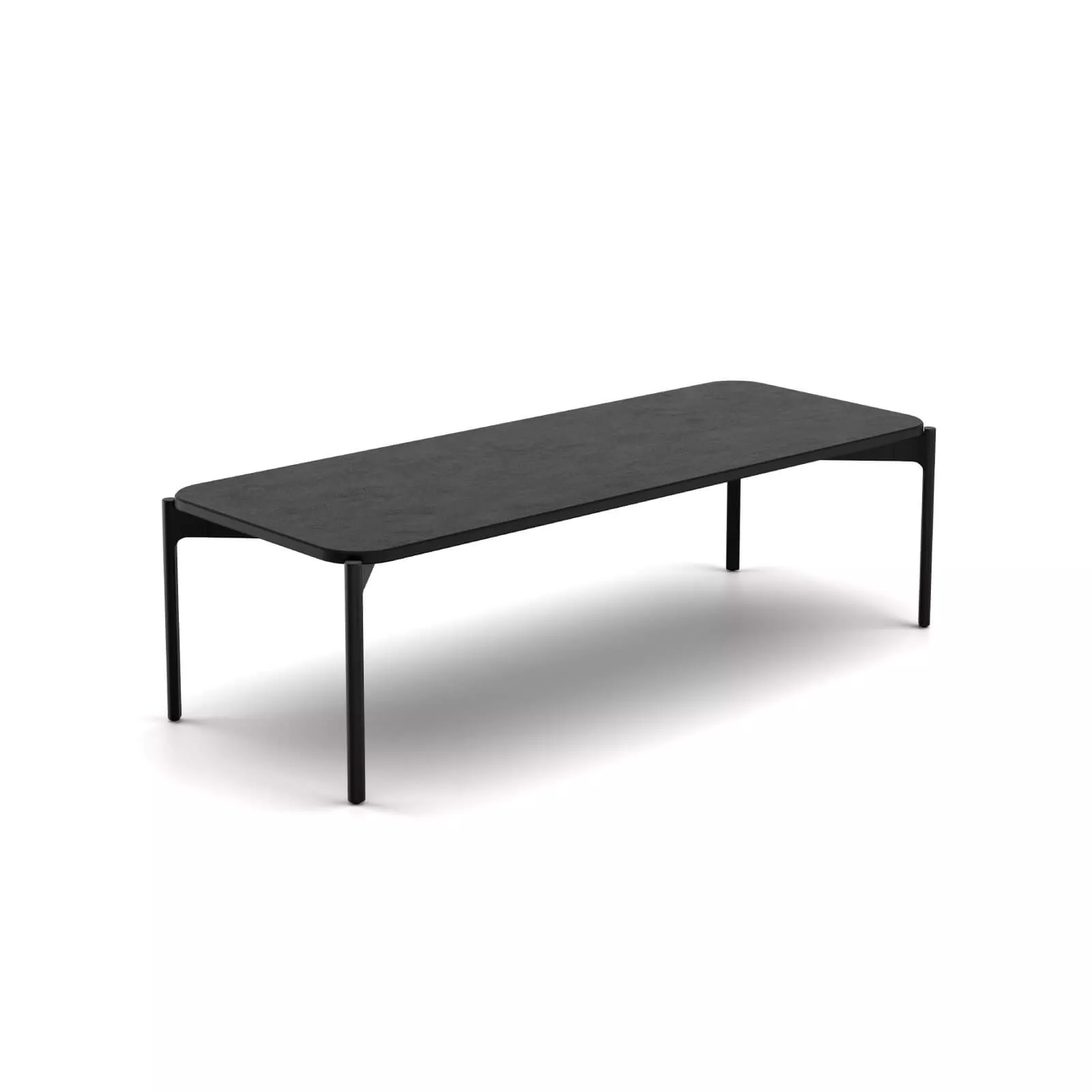 Dedon Izon Kaffeetisch 130x50 cm in Schwarz ohne Hintergrund