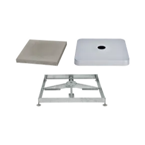 Sockelrahmen M4, 120kg inkl. Platten-Set 8 x Beton & Abdeckung eloxiert Look
