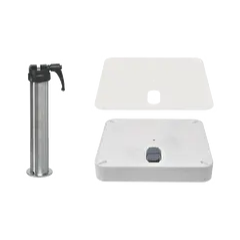 Rollensockel Z, 55kg inkl. Decorplatte grauweiss & Standrohr Z Edelstahl