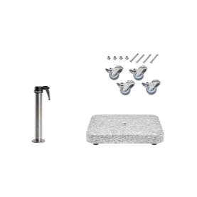 Granitsockel Z, 40kg matt, 50x50cm inkl. Standrohr Z 35/38-39mm Edelst., Rollen-Set Edelst.