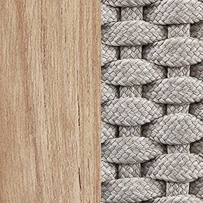 Teak gebeizt - Flat Rope Light Grey