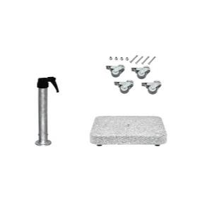 Granitsockel Z, 40kg matt, 50x50cm inkl. Standrohr Z 25-33mm feuerv., Rollen-Set verzinkt