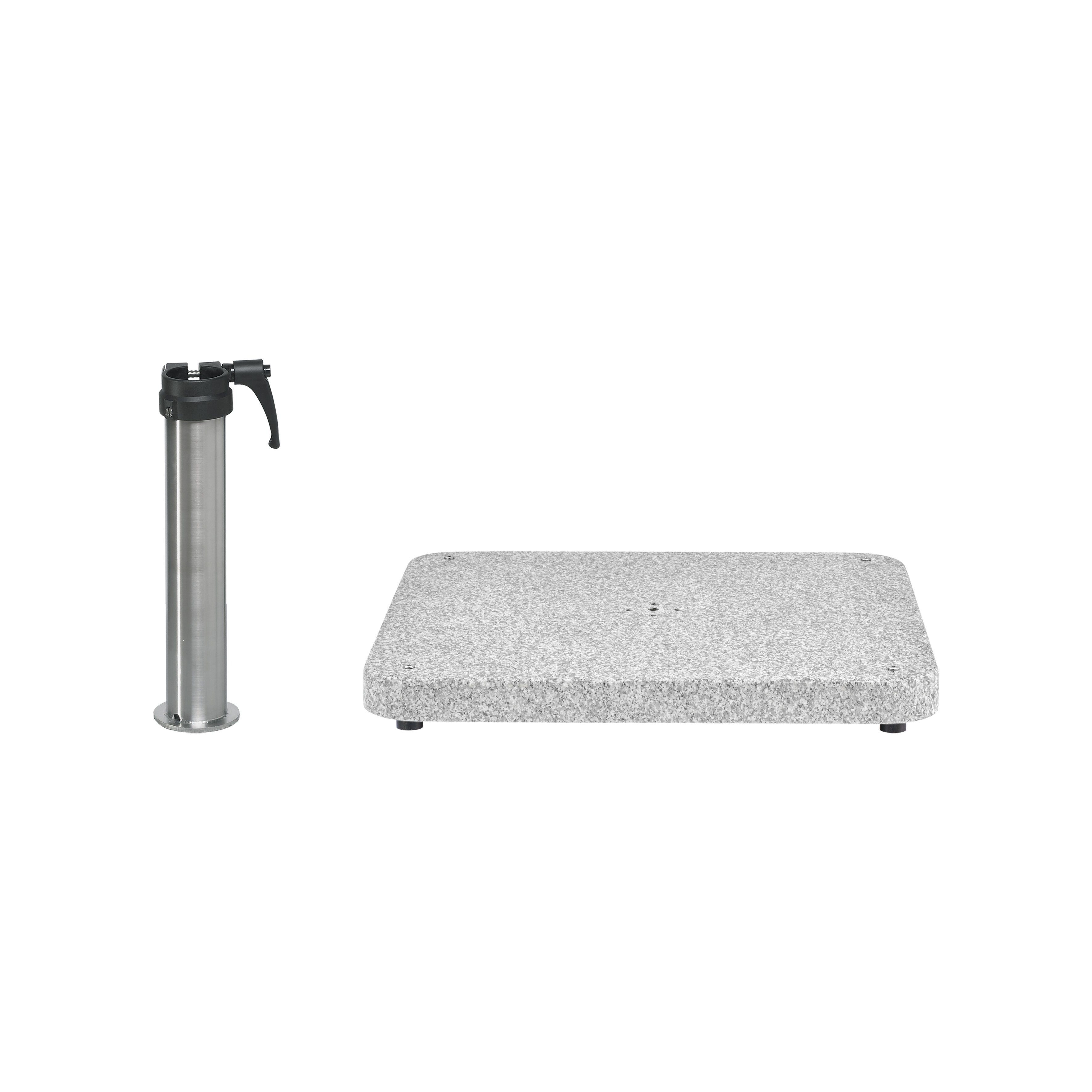 Granitsockel Z, 90kg matt, 75x75cm inkl. Standrohr Z 48/55mm Edelstahl