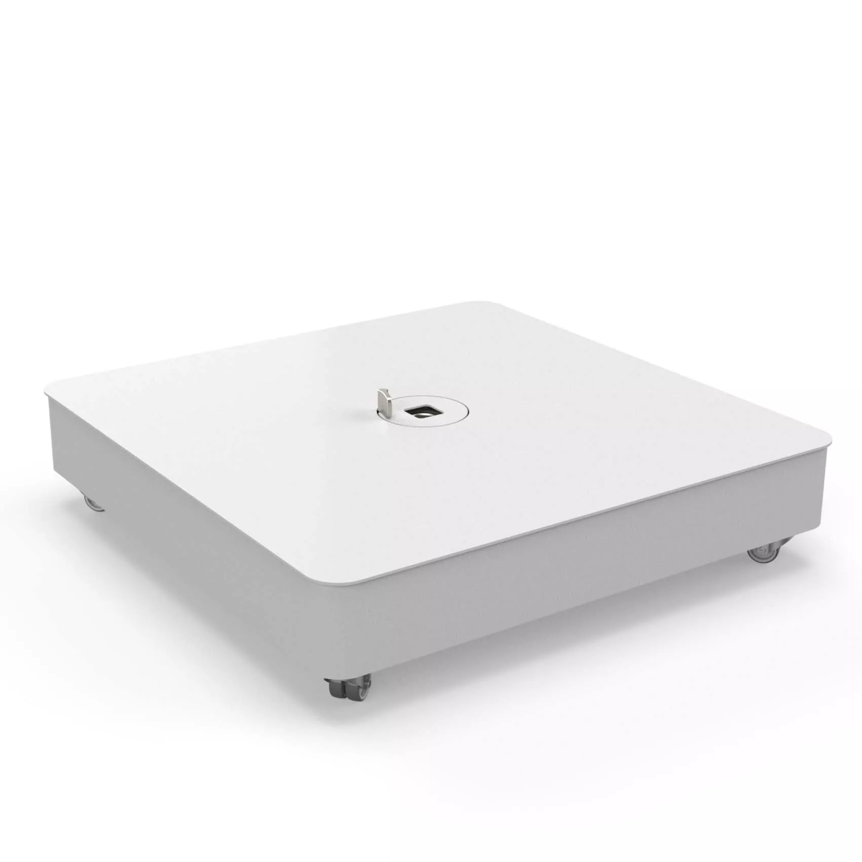 Fliesensockel mit Rollen und Abdeckung in weiß (ohne Fliesen)