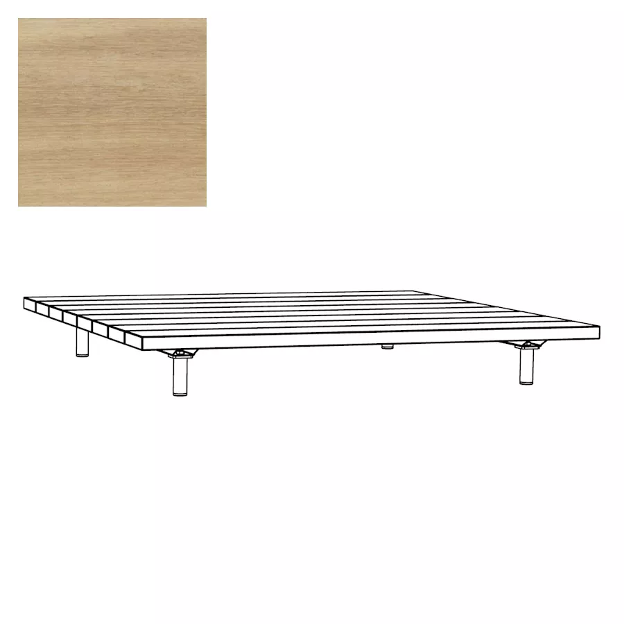 Ecktisch - 110x110x13,5cm - Iroko