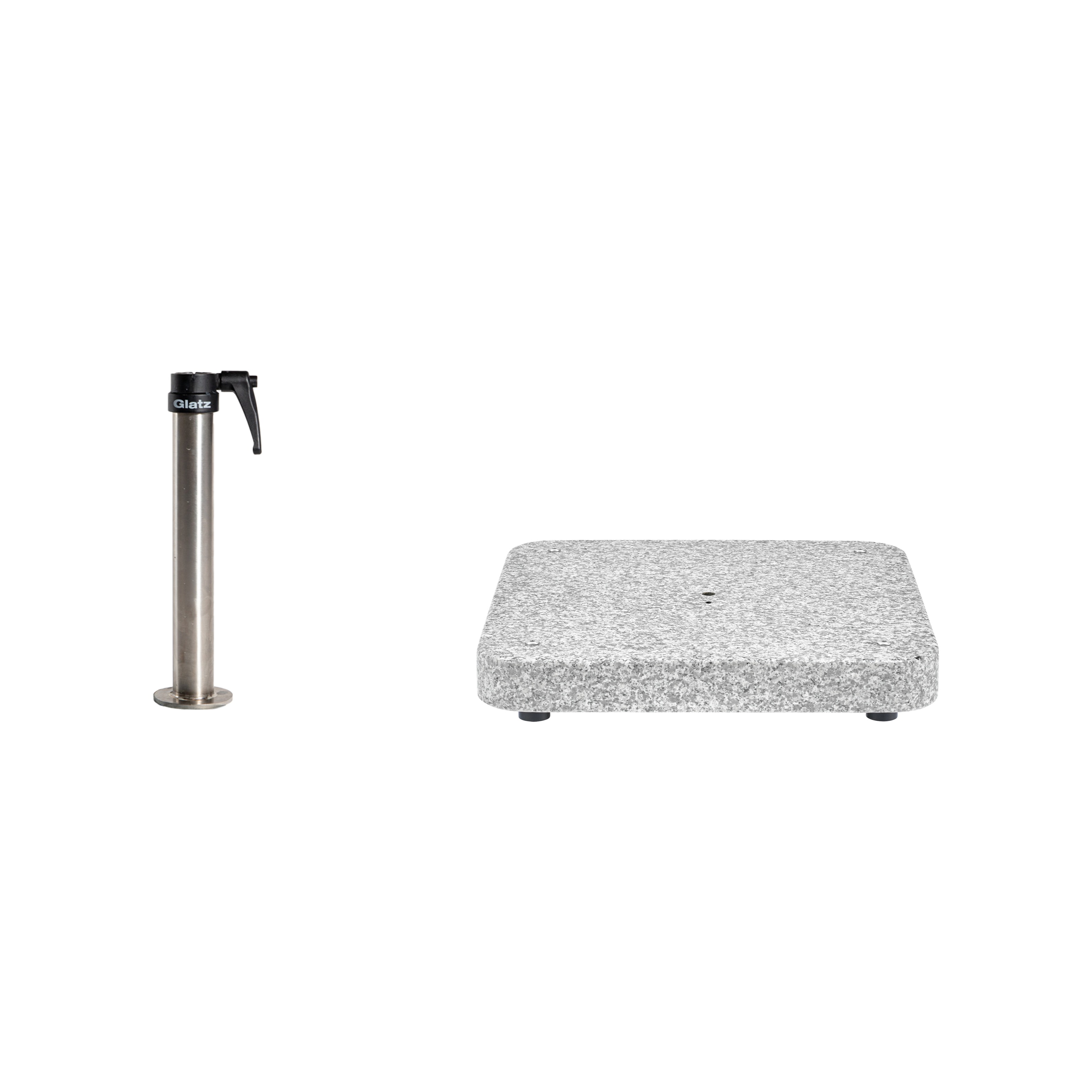 Granitsockel Z, 40kg matt, 50x50cm inkl. Standrohr Z 35/38-39mm Edelstahl