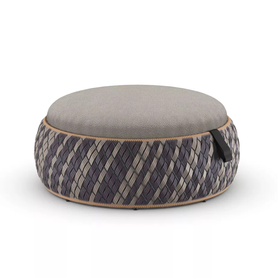 Dedon Dala Hocker 96 cm in grau und lila ohne Hintergrund