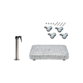 Granitsockel Z, 40kg inkl. Standrohr Z Edelstahl & Rollen-Set verzinkt