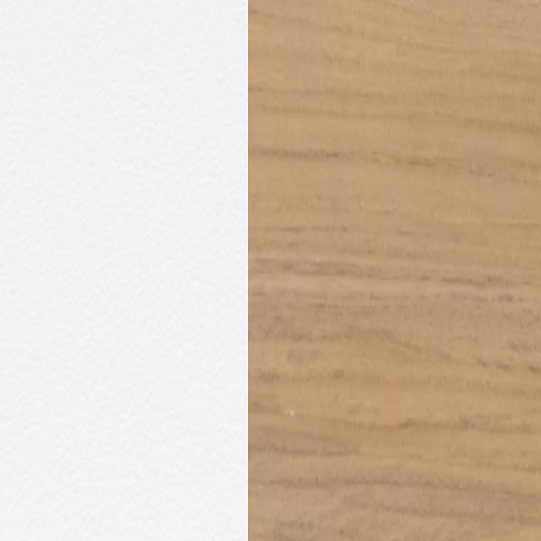 Aluminium beschichtet Weiß / Teakholz