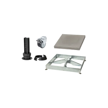 Sockelrahmen M4, 180kg inkl. Platten-Set 12 x Beton & Standfuss anthrazit & Rollenset