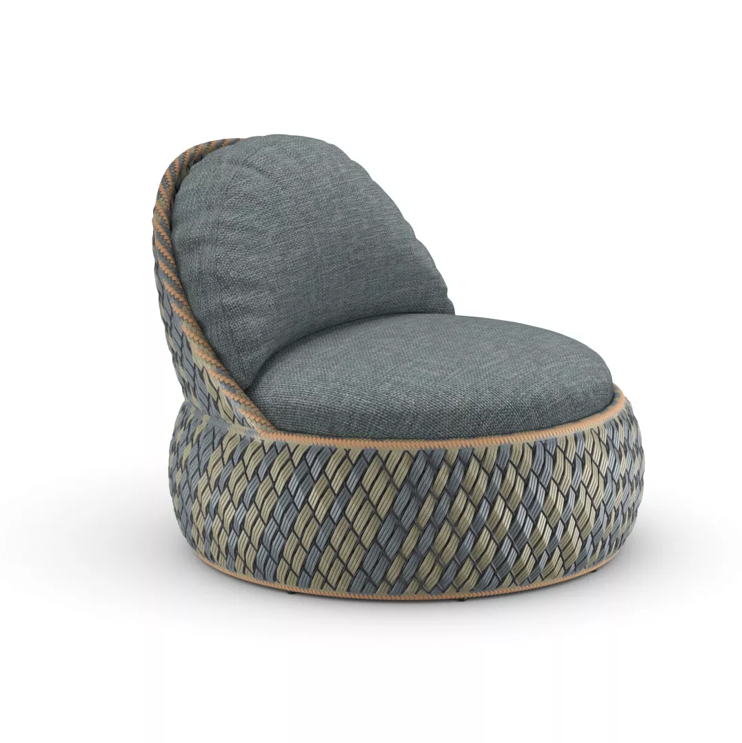 Dedon Dala Sessel in Grau und Blau ohne Hintergrund