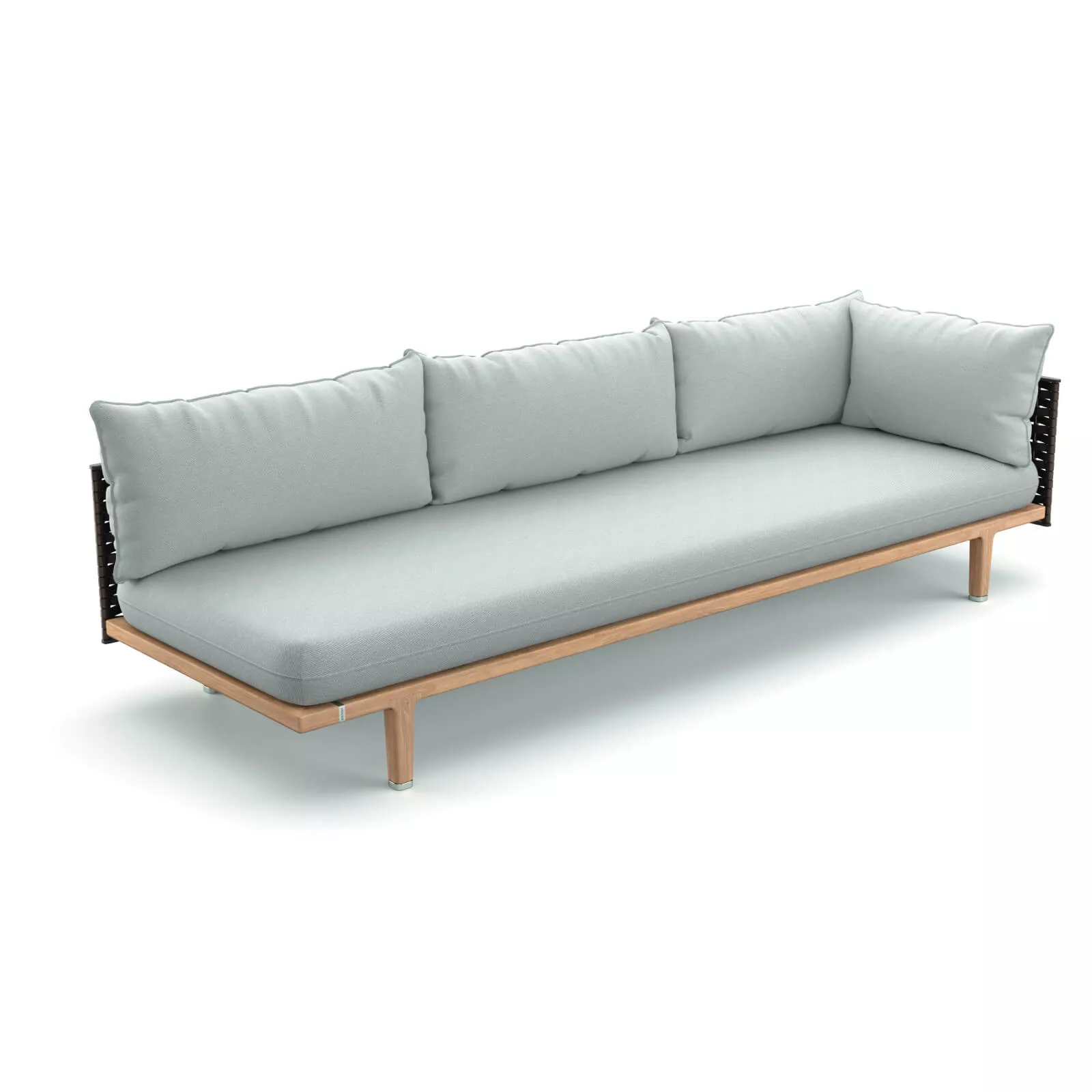 Dedon Sealine Modul Links XL in hellgrau auf weißem Hintergrund