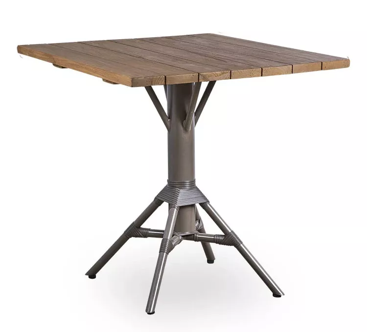 Sika Design Nicole Gartentisch 70×70 cm mit Teakholz Tischplatte
