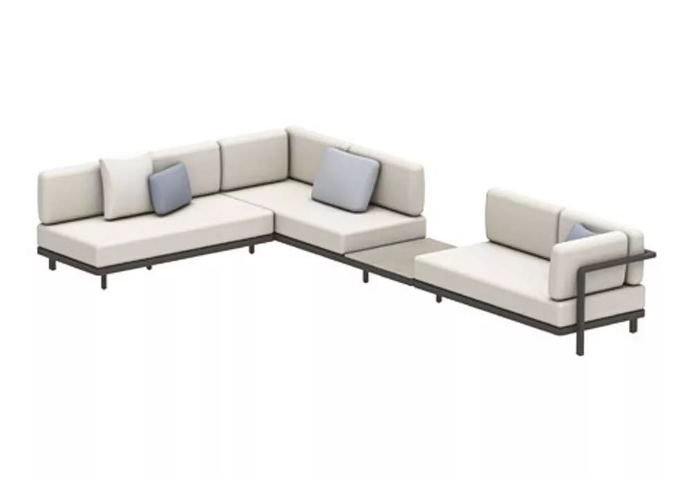 Royal Botania Red Label • Alura Lounge Ecksofa 11 mit Ablagefläche • 410 × 245 cm