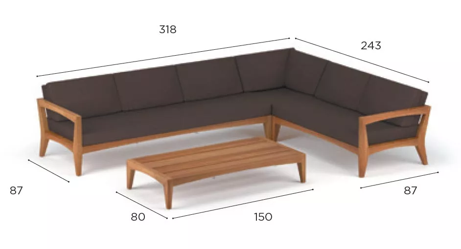 Royal Botania Zenhit Lounge-Set 04 mit Kissen in Standardfarben