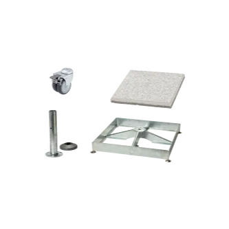 Sockelrahmen M4, 180kg inkl. Standrohr M4, P+ feuerverzinkt & Platten-Set 8 x B