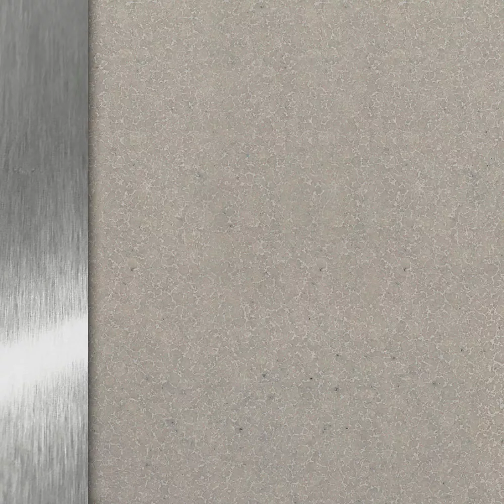 Edelstahlgestell - Lavastein Beige Tischplatte