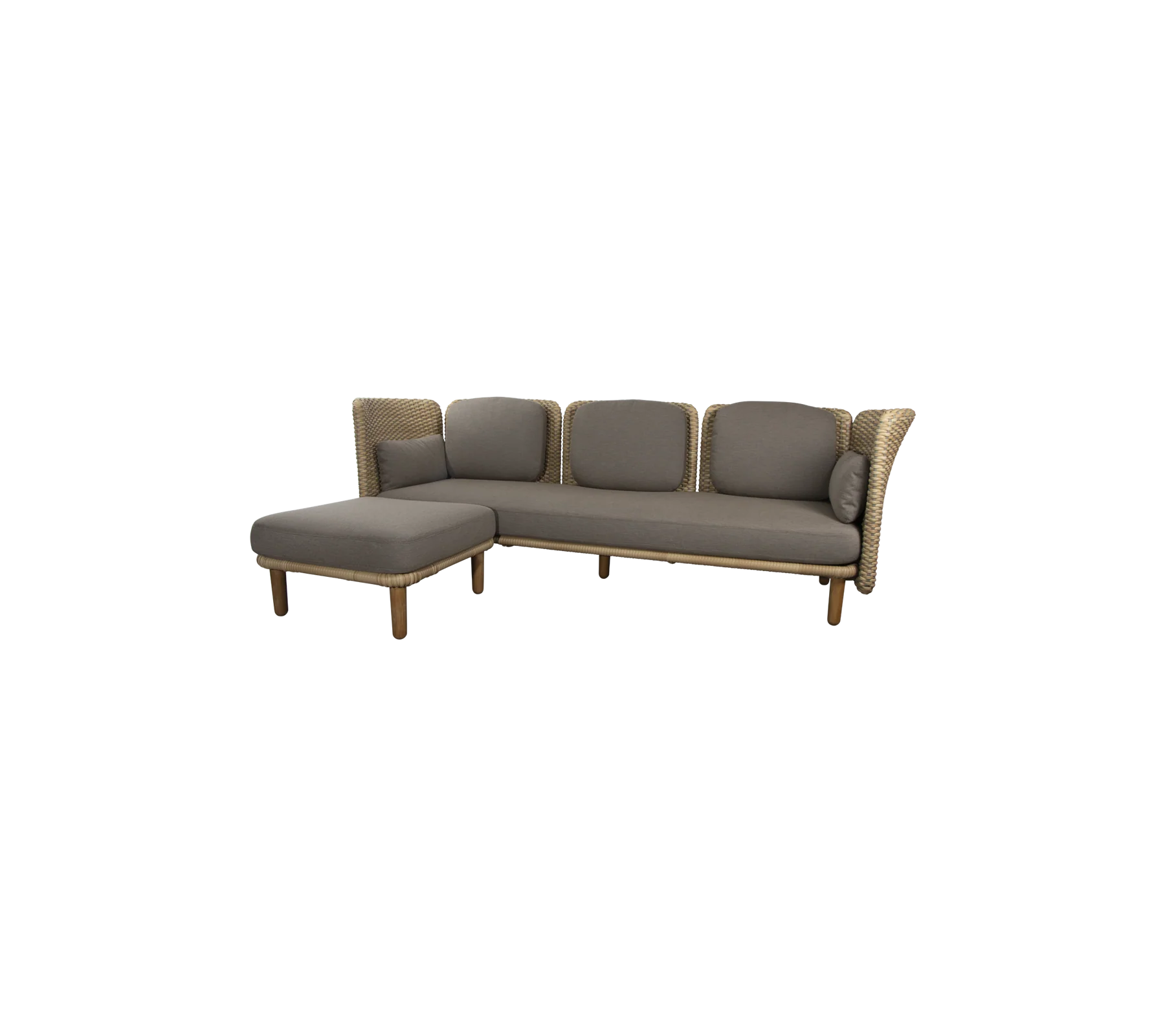 Cane-line Arch 3-Sitzer Sofa m/ niedrige Arm-/Rückenlehne & Chaiselongue