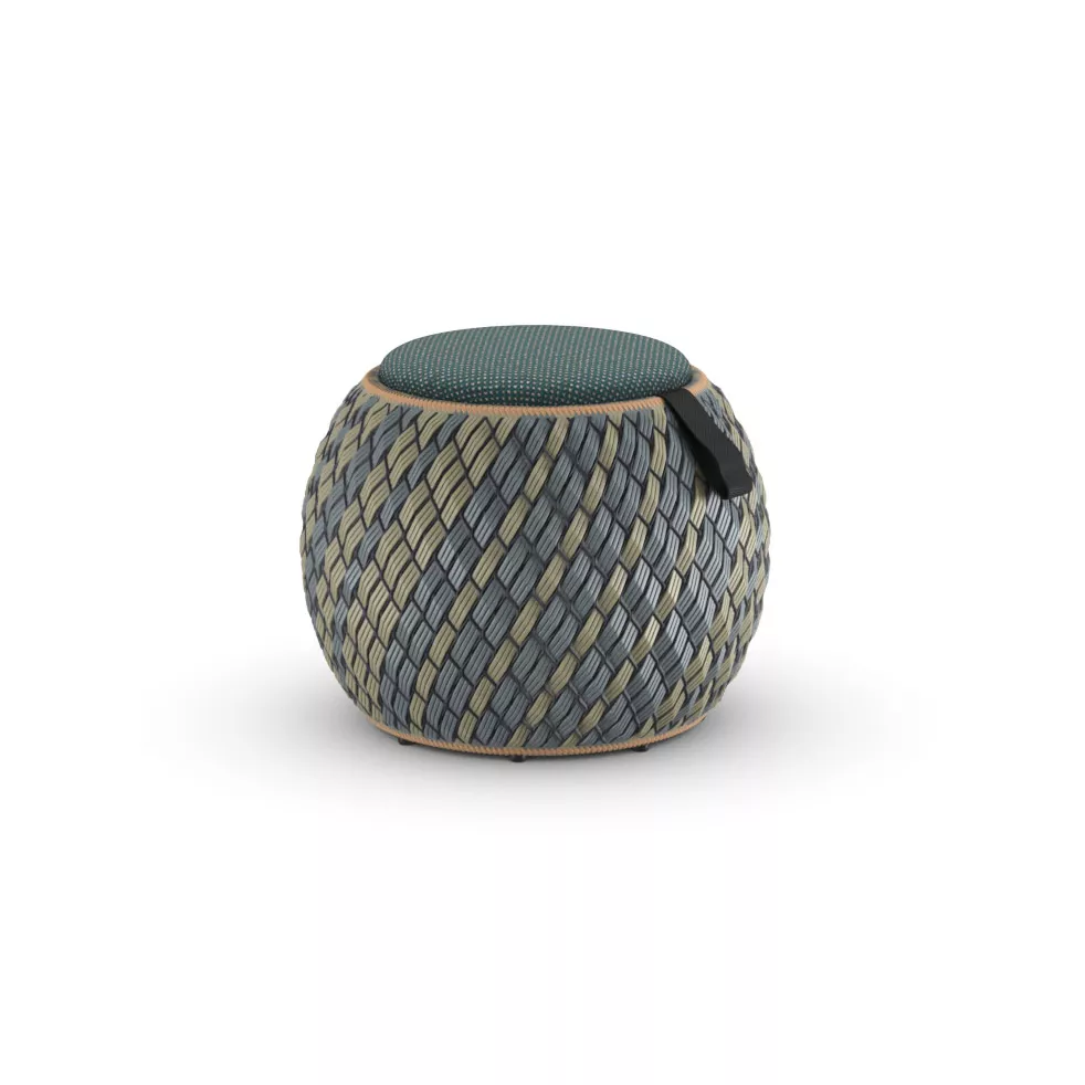 Dedon Dala Hocker 60 cm in grün und grau ohne Hintergrund