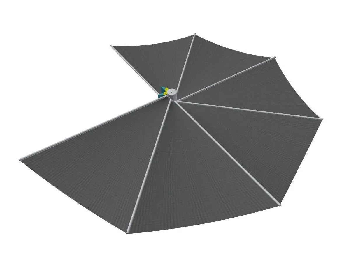 Calma "OM" Wall 270º Sonnenschirm aus Aluminium eloxiert