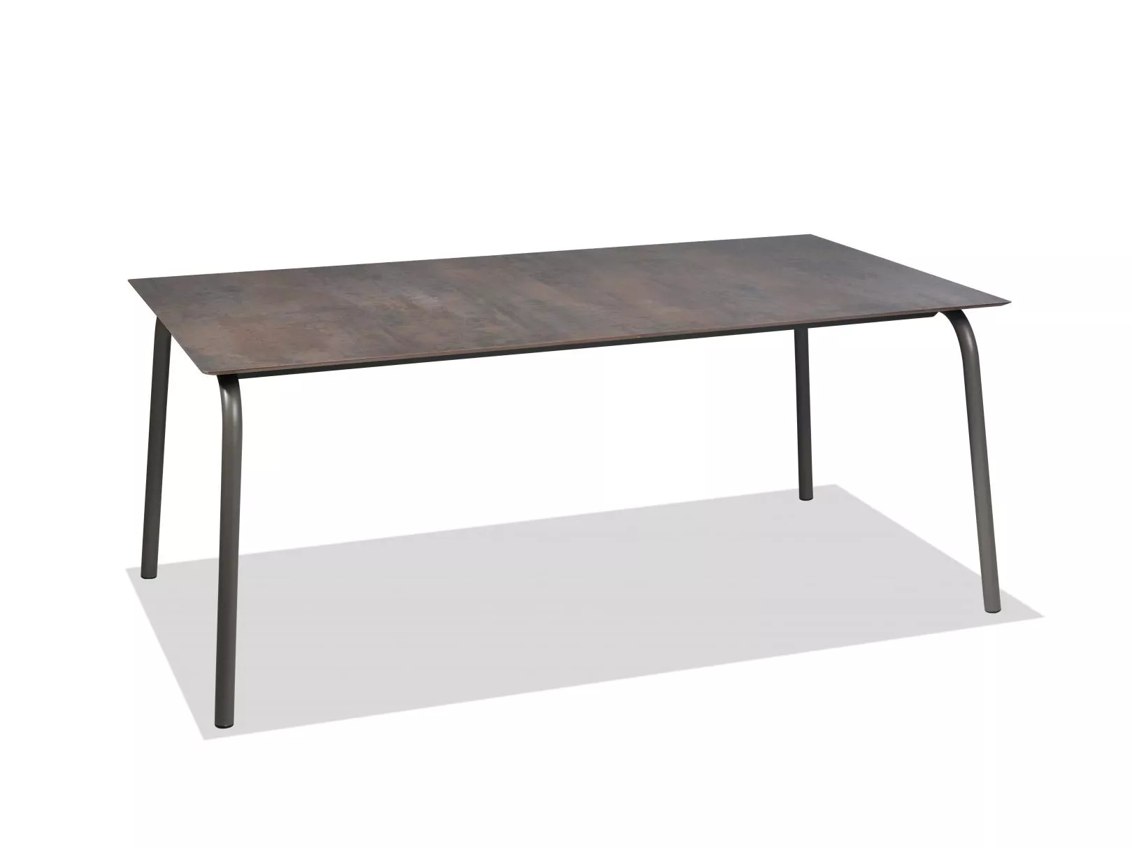 Roberti Portofino Gartentisch mit Edelstahlgestell / HPL Corten 180 × 100 cm