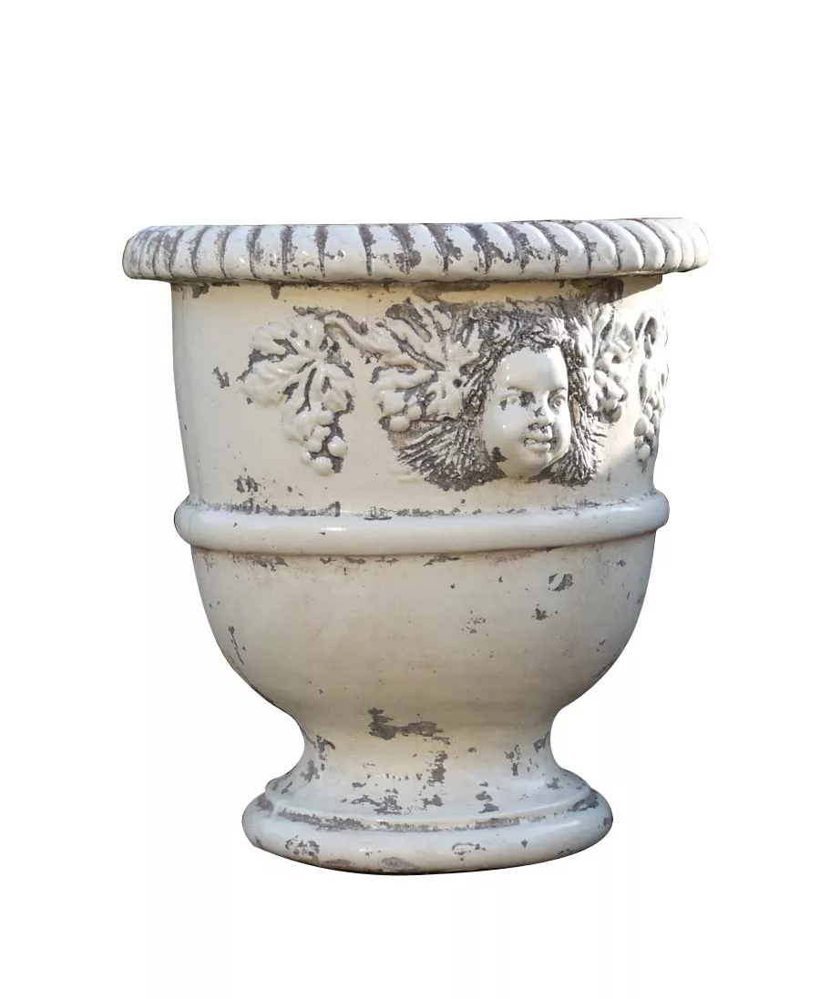 French Pottery Gartengefäß Terrakotta Languedoc Bacchus 60 oder 80 cm