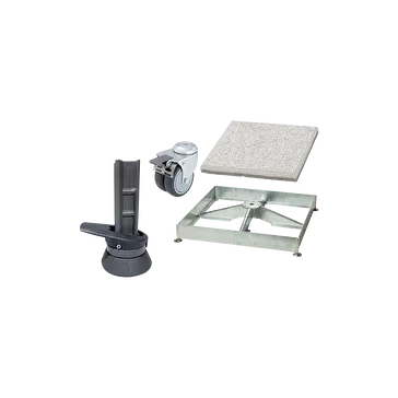 Sockelrahmen M4, 180kg inkl. Platten-Set 8 x Beton & 4 x Granitoptik & Drehfuss