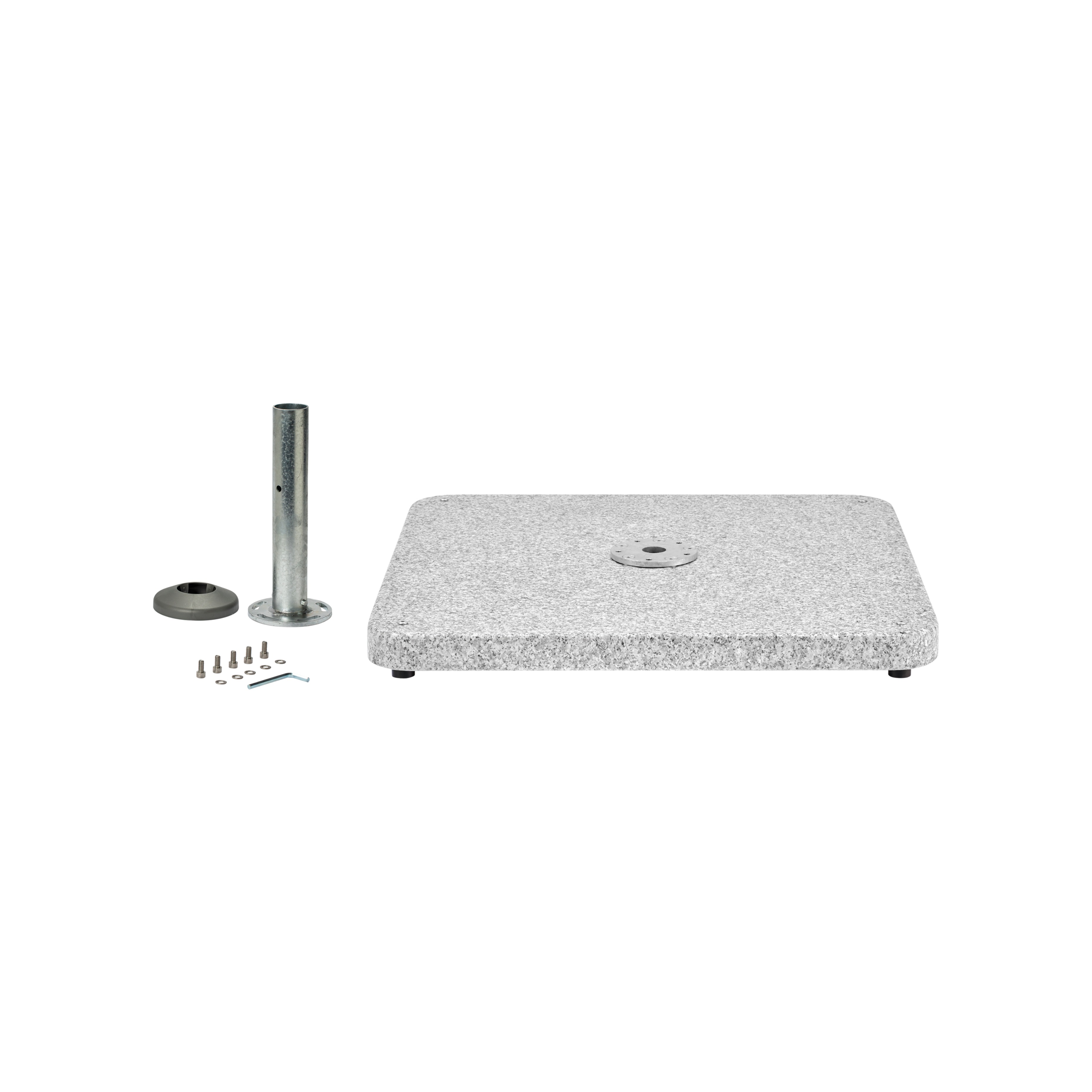 Granitsockel M4, 120kg matt, 87x87cm inkl. Standrohr M4, P+ feuerverzinkt