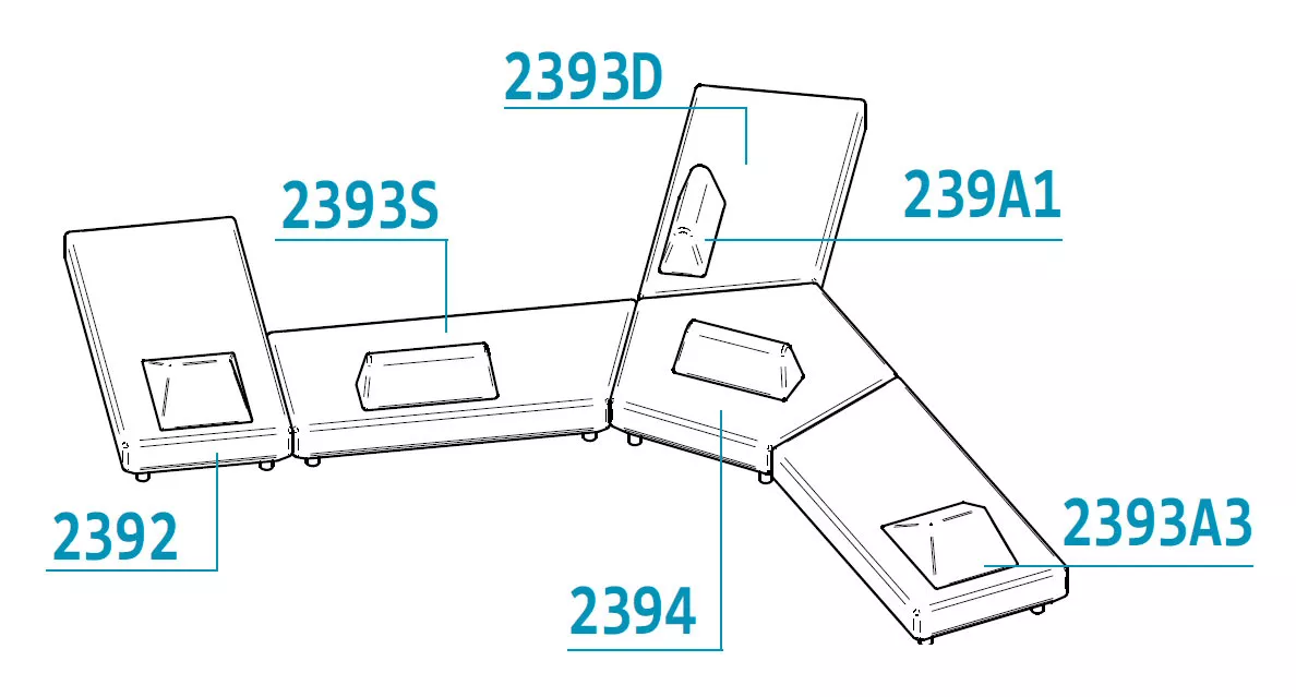 Varaschin Bento Loungesofa • Loungegruppe 575 × 600 cm