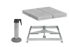 Sockelrahmen M4, 120kg inkl. Standrohr M4 anthrazit pulverbeschichtet & Platten 8xBeton