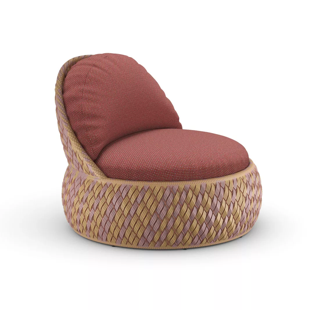 Dedon Dala Sessel in rot und beige ohne Hintergrund