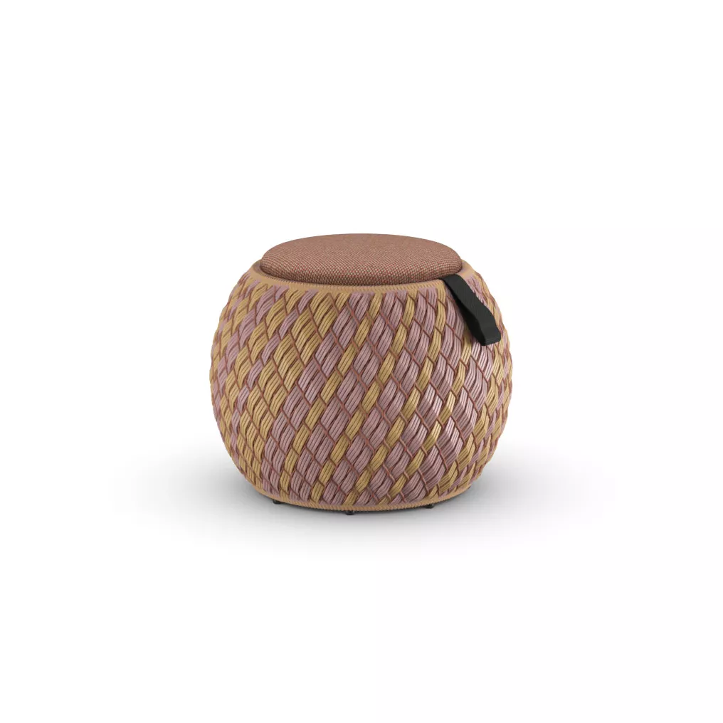 Dedon Dala Hocker 60 cm in rosa und beige ohne Hintergrund