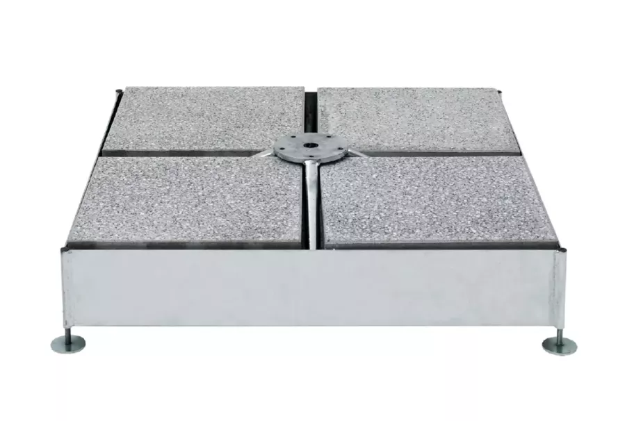 Sockel M4 120 kg; 4, Beton- und 4- Ganitoptikplatten (ca. 120kg) Platten (Standrohr M4 notwendig)