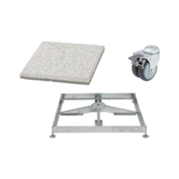 Sockelrahmen M4, 120kg inkl. Platten 4xBeton & 4xGranitoptik & Rollen-Set