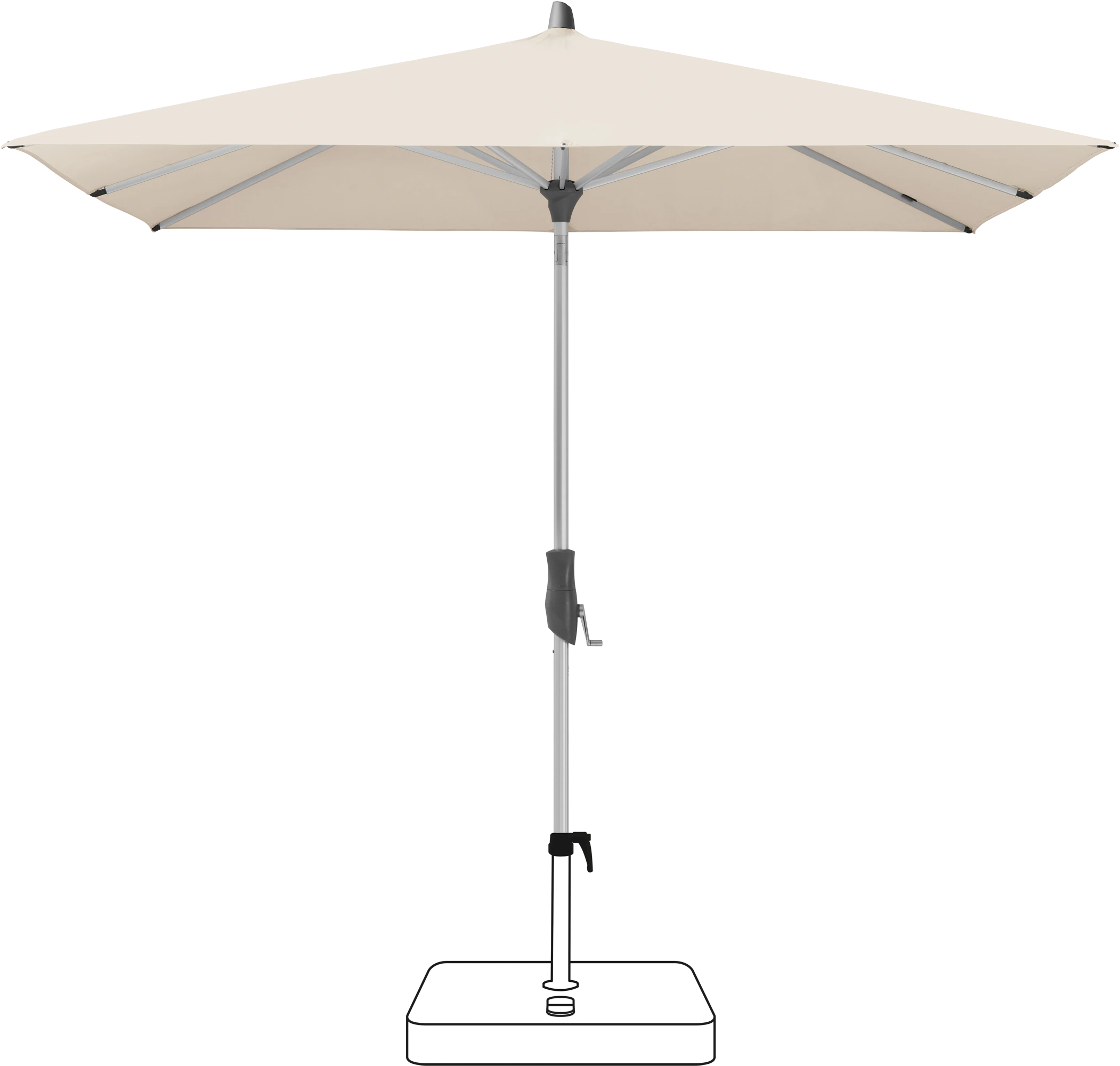 Glatz Sonnenschirm Alu-Twist 240 x 240 cm