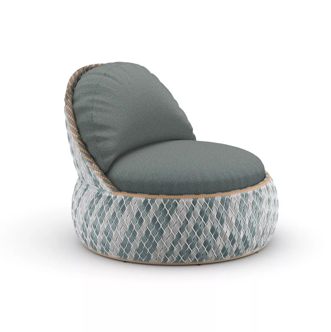 Dedon Dala Sessel in grün und weiß ohne Hintergrund