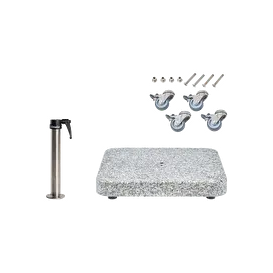 Granitsockel Z, 40kg inkl. Standrohr Z Edelstahl & Rollen-Set Edelstahl