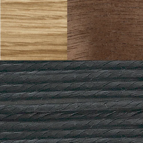 Eiche / Walnuss lackiert + Kordel schwarz