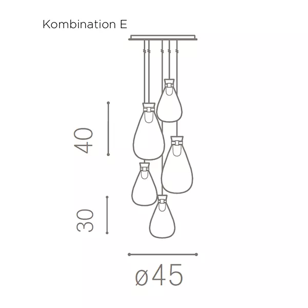 3 x Lampe (S) + 2x Lampe (M)