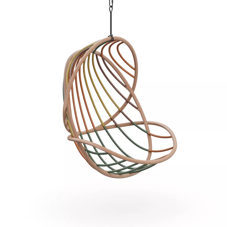 Dedon Kida Hängesessel in bunten Farben schwebend ohne Hintergrund